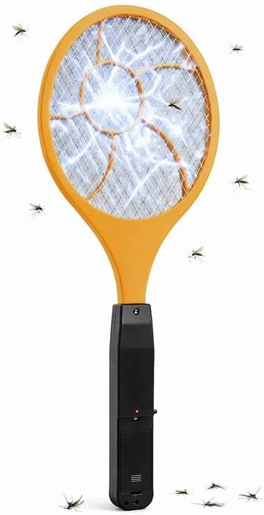 Electric Fly Zapper, Fly killer with Protective net Layer, Electric Fly Swatter, Pest Control Mosquito and Insect Catcher Racket, Lightweight Handy Killer Racket for Indoor and Outdoor