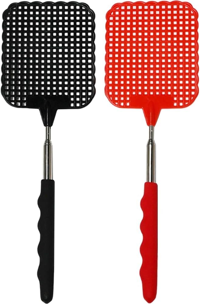 Ram® 2 X Extendable Telescopic Fly Swatters Pack Of 2 Strong 75CM Pest Control Fly Mosquito Wasp Bug Insect Swat
