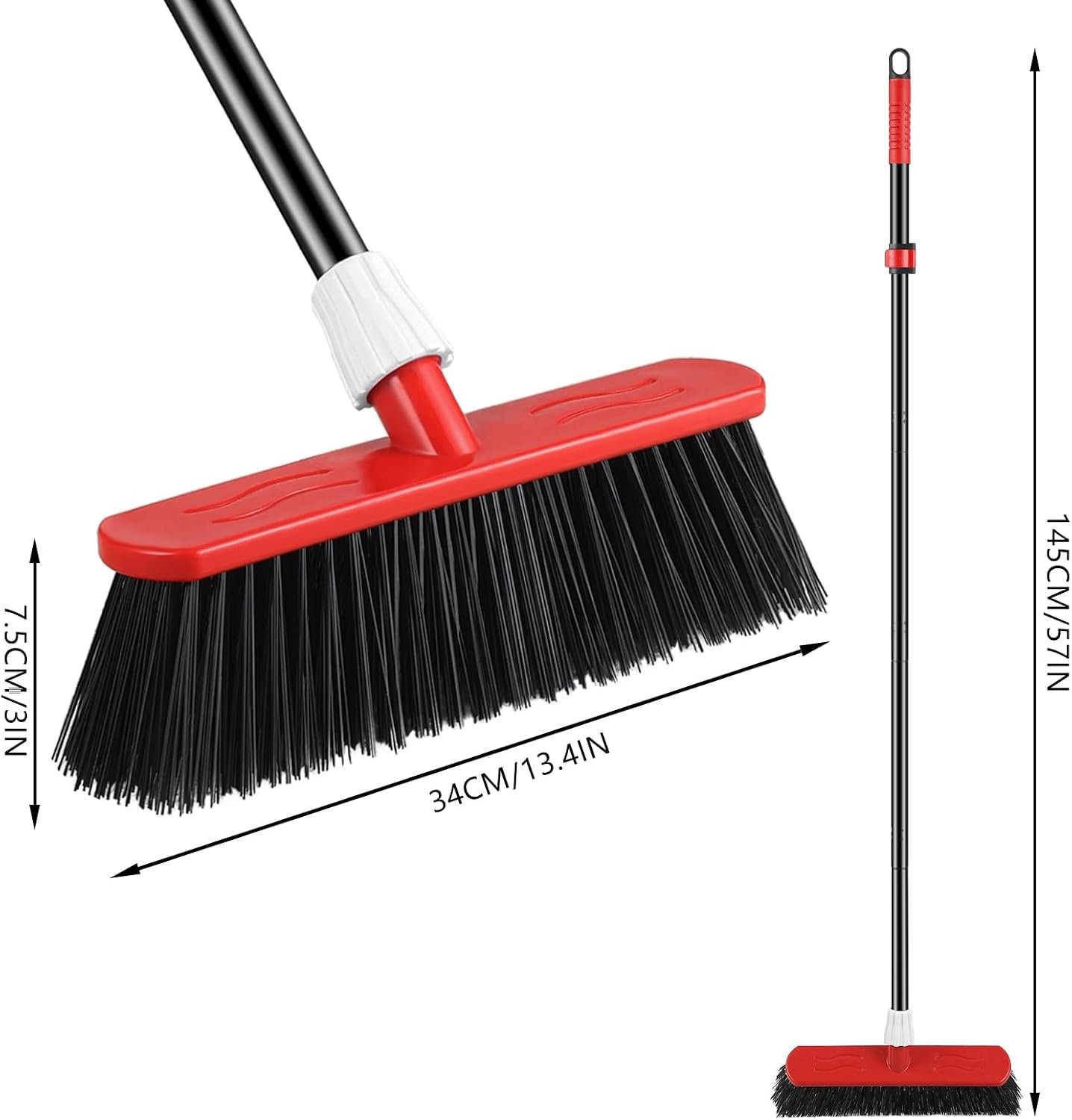 Mitclear Outdoor Broom Heavy Duty, Stiff Garden Sweeping Brush, Hard Yard Brush with Long Handle for Cleaning Decking Patio(57IN) - Image 5