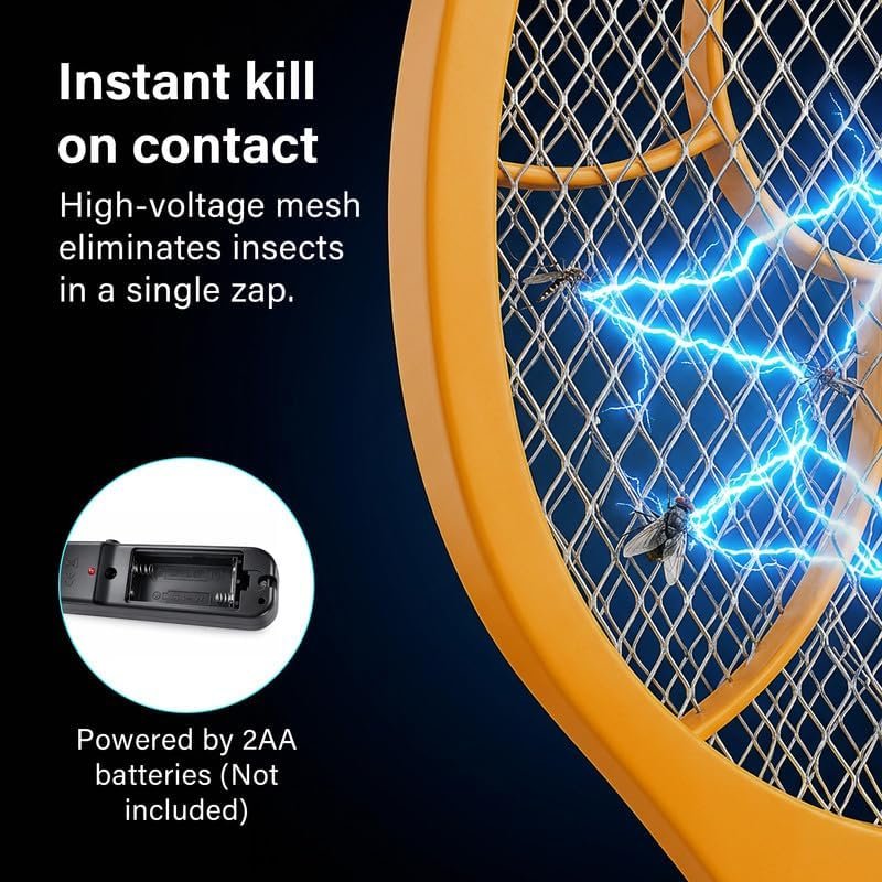 Electric Fly Zapper, Fly killer with Protective net Layer, Electric Fly Swatter, Pest Control Mosquito and Insect Catcher Racket, Lightweight Handy Killer Racket for Indoor and Outdoor - Image 6