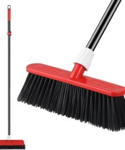Mitclear Outdoor Broom Heavy Duty, Stiff Garden Sweeping Brush, Hard Yard Brush with Long Handle for Cleaning Decking Patio(57IN)