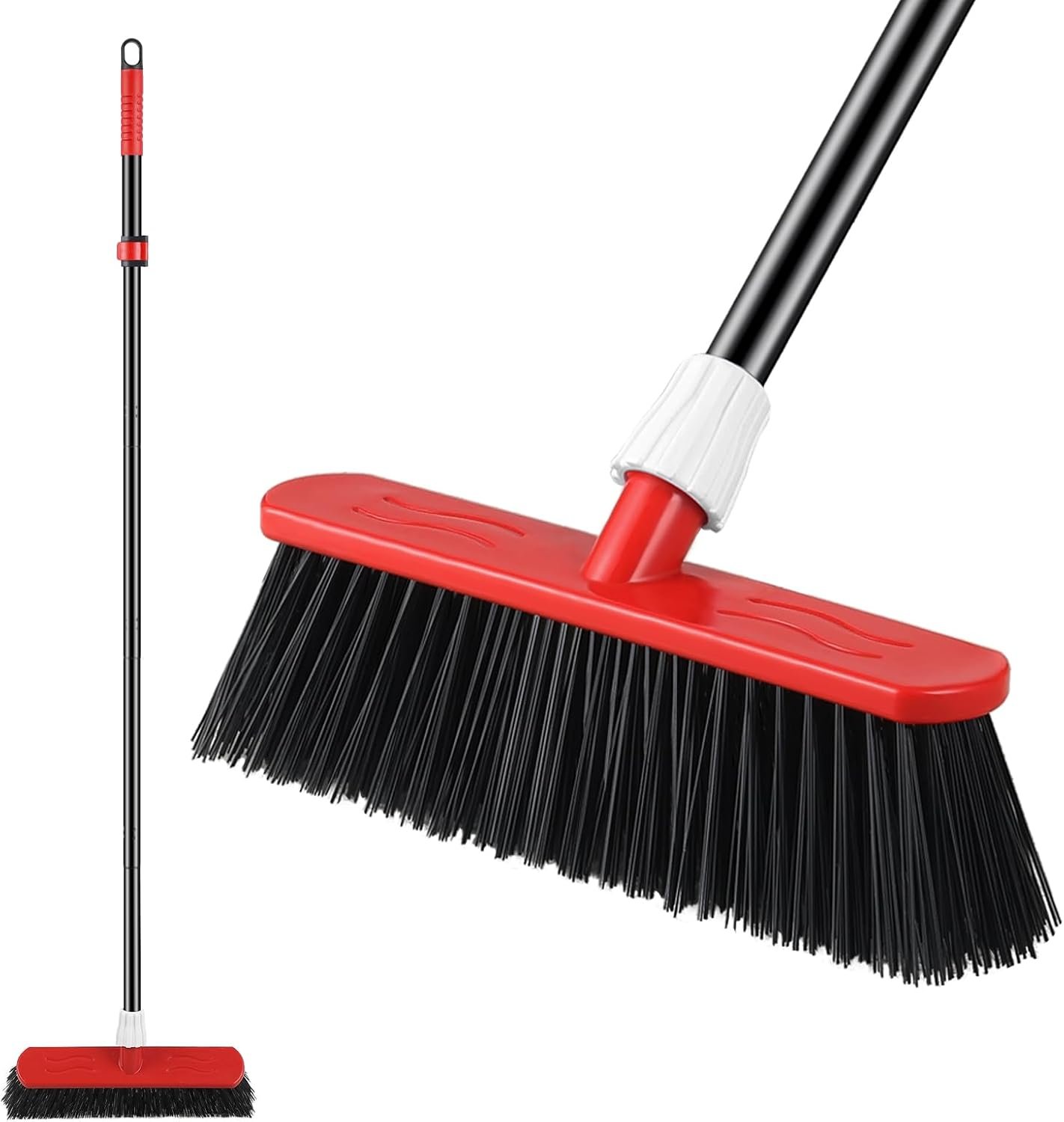 Mitclear Outdoor Broom Heavy Duty, Stiff Garden Sweeping Brush, Hard Yard Brush with Long Handle for Cleaning Decking Patio(57IN)