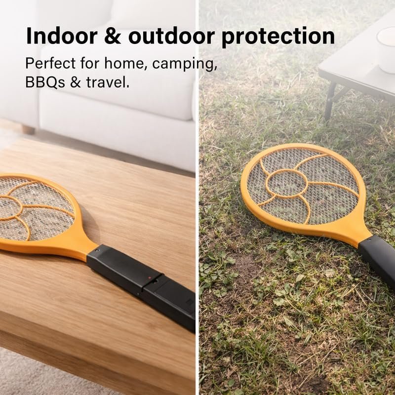Electric Fly Zapper, Fly killer with Protective net Layer, Electric Fly Swatter, Pest Control Mosquito and Insect Catcher Racket, Lightweight Handy Killer Racket for Indoor and Outdoor - Image 3