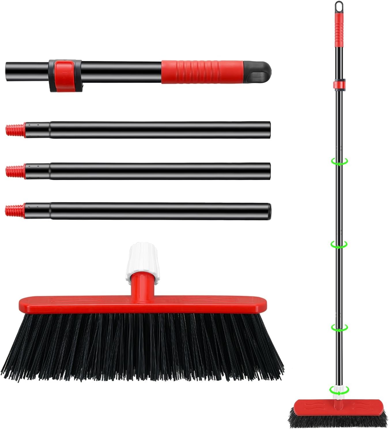 Mitclear Outdoor Broom Heavy Duty, Stiff Garden Sweeping Brush, Hard Yard Brush with Long Handle for Cleaning Decking Patio(57IN) - Image 3