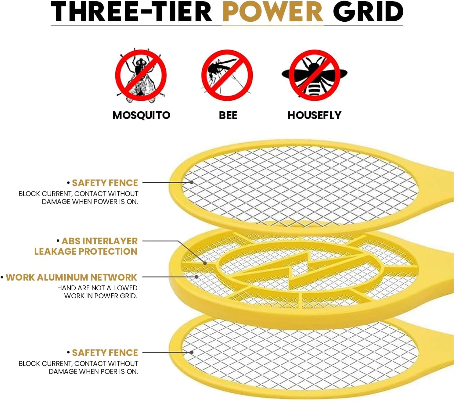 Electric Fly Swatter Bug Zapper Battery Operated Flies killer Indoor & Outdoor - Image 2