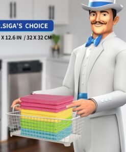 Alternative view of MR.SIGA Microfibre Cleaning Cloths, Streak Free Microfibre Towels, 12 Pack | Ultra absorbent and high density, reusable cleaning towels for kitchen, car, glass and household surfaces, color coded cloths