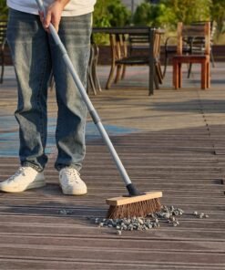 Alternative view of Mitclear 10IN Outdoor Garden Broom Heavy Duty with Long Handle(55IN), Yard Sweeping Brush with Natural Bassine Hard Bristle & Metal Poles, Stiff Broom for Decking, Driveway, Garage, Garden, Yard
