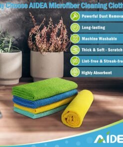 Alternative view of AIDEA Microfibre Cleaning Cloth Lint Free Washable Pack of 8 30x30cm | Multifunctional Reusable Cleaning Cloths, Streak Free Washable Cloth Duster for House, Kitchen, Car, Motorbike, Windows