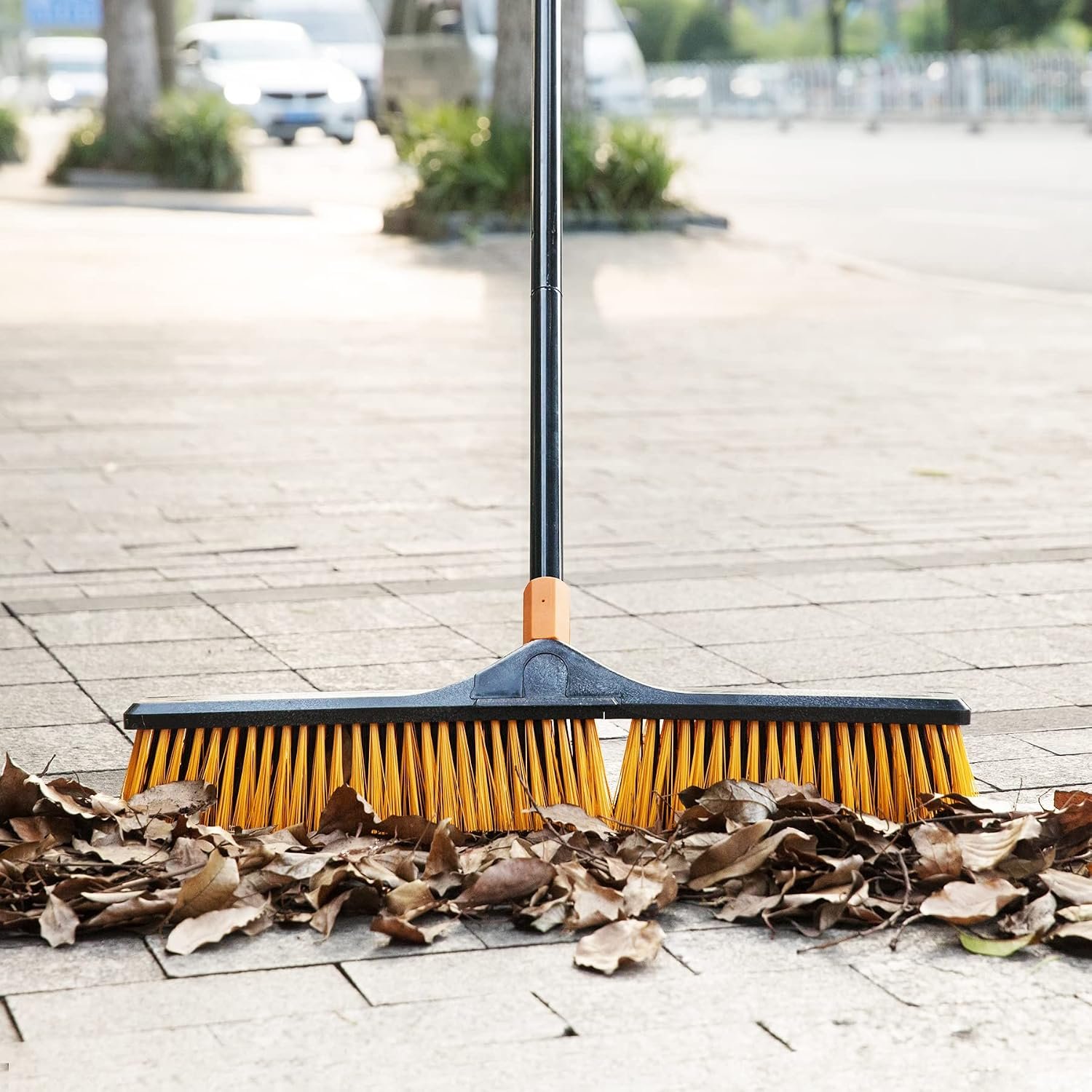 CLEANHOME Upgrade Garden Broom,Yard Brush Heavy Duty Outdoor(23.6in) | 66in Broom has a Sturdy,Rust-resistant Handle,Stiff Bristles for Sweeping up Large Areas of Fallen Leaves、Gravel、Debris - Image 6