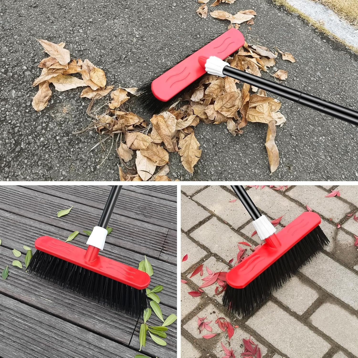 Mitclear Outdoor Broom Heavy Duty, Stiff Garden Sweeping Brush, Hard Yard Brush with Long Handle for Cleaning Decking Patio(57IN) - Image 6