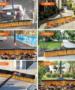Alternative view of CLEANHOME Upgrade Garden Broom,Yard Brush Heavy Duty Outdoor(23.6in) | 66in Broom has a Sturdy,Rust-resistant Handle,Stiff Bristles for Sweeping up Large Areas of Fallen Leaves、Gravel、Debris
